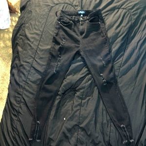 Distressed Black Jeans